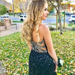 Black sequin bling Sherri Hill homecoming dress